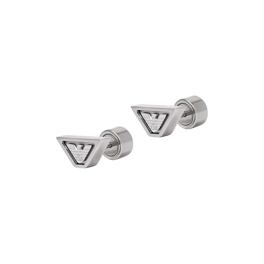 Emporio Armani Ohrstecker, Herren, Edelstahl, silber
