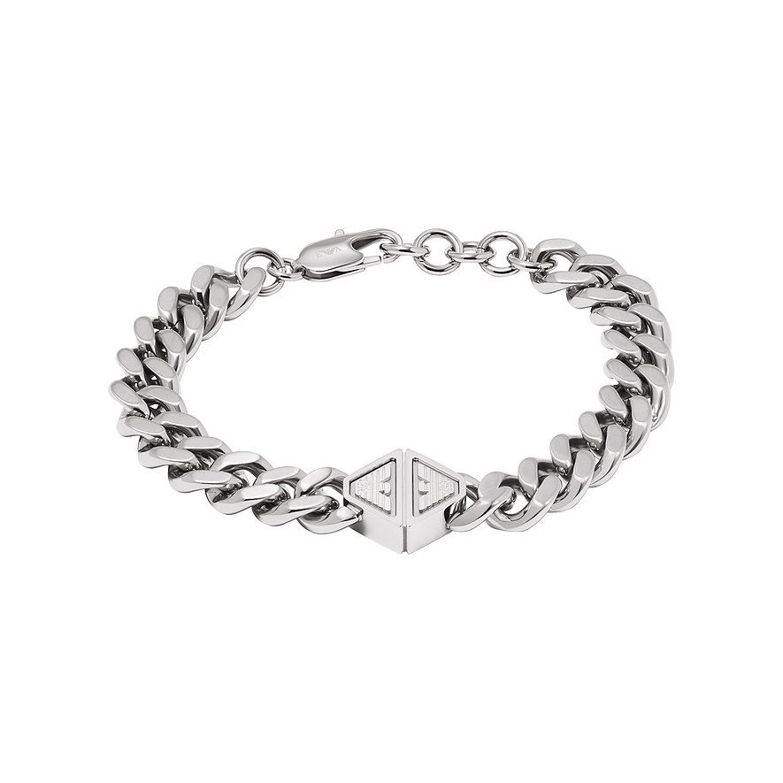 Emporio Armani Armband, Herren, Edelstahl, silber