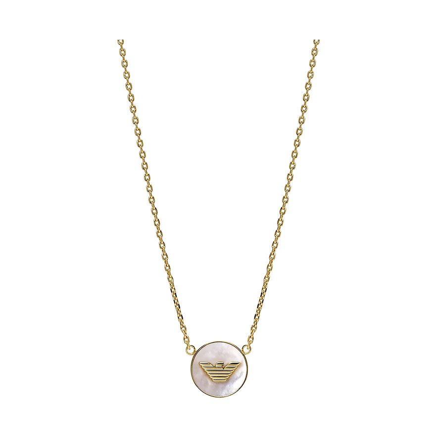 Emporio Armani Kette, Perlmutt, Damen, Metall, gold