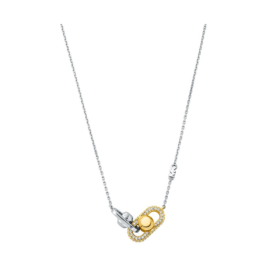 Michael Kors Kette MICHAEL KORS ASTOR LINK, Zirkonia, Damen, 925er Silber, bicolor