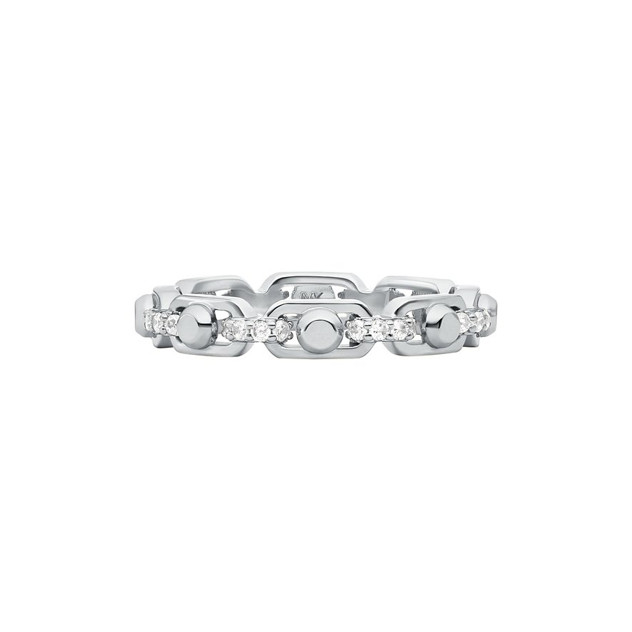 Michael Kors Damenring MICHAEL KORS ASTOR LINK, Zirkonia, Damen, 925er Silber, silber, Größe: 49