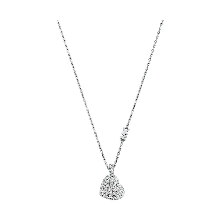 Michael Kors Kette KORS LOVE, Zirkonia, Damen, 925er Silber, silber