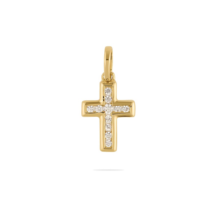 FAVS Anhänger Zirkonia, Damen, 375er Gelbgold, gelbgold