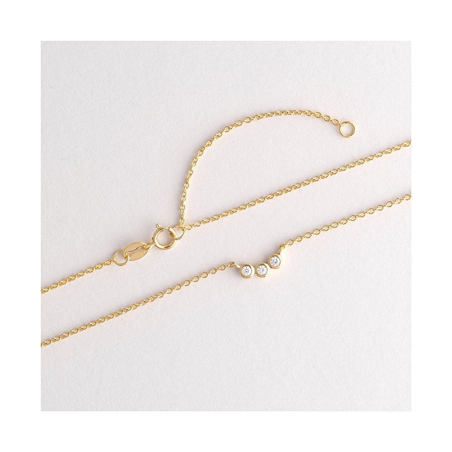 FAVS Halsschmuck aus 925er Silber mit Zirkonia und feiner Kette.