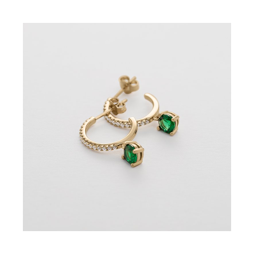 FAVS Ohrringe aus 925er Silber mit grünen Zirkonia.