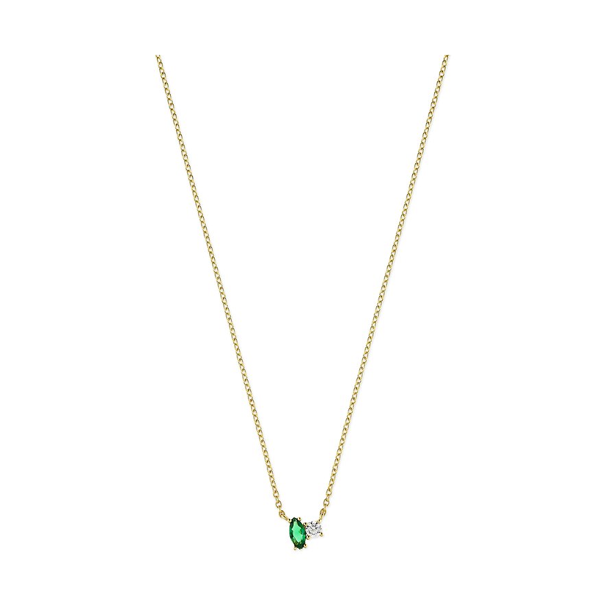 FAVS Kette, Zirkonia, Damen, 925er Silber, gold