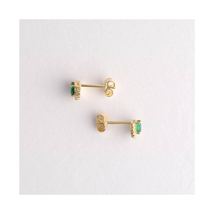FAVS Ohrstecker aus 925er Silber mit grünen Zirkonia.