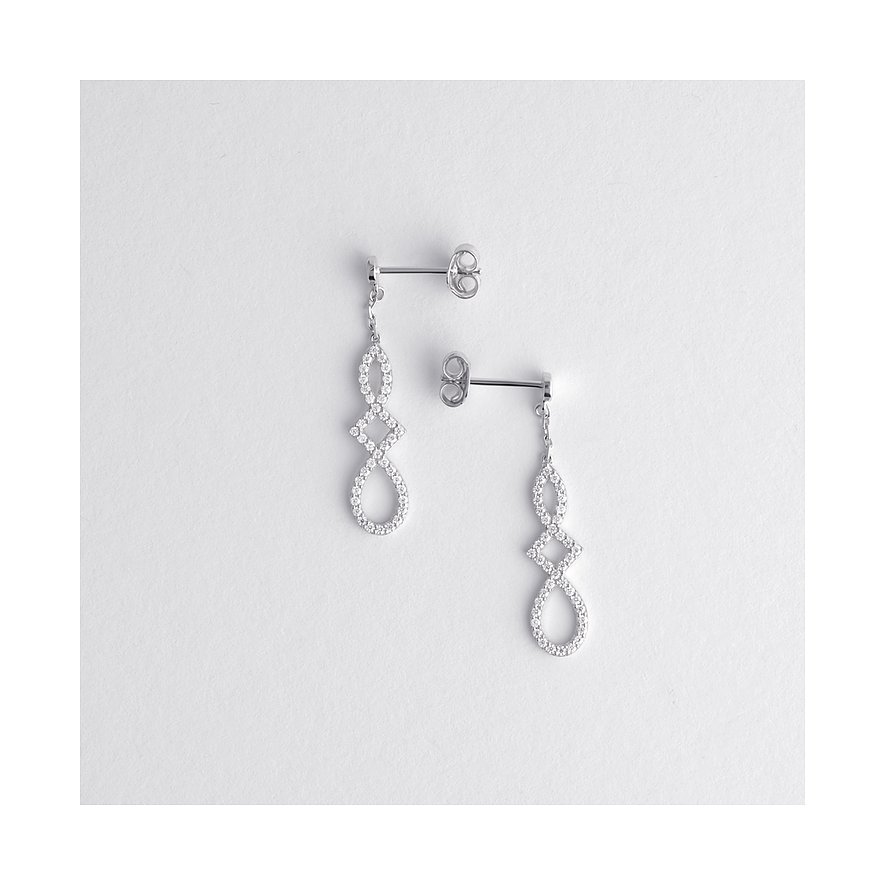 FAVS Ohrringe aus 925er Silber mit Zirkonia, als Tropfenform.