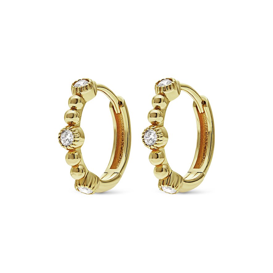 FAVS Creolen, Zirkonia, Damen, 925er Silber, gold