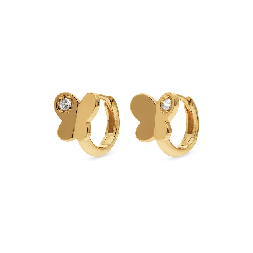 FAVS Creolen, Zirkonia, Damen, 925er Silber, gold
