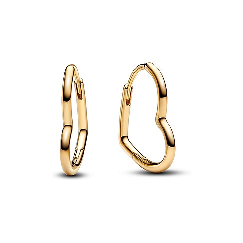 Pandora Ohrringe aus Metall in Herzform, goldfarben.