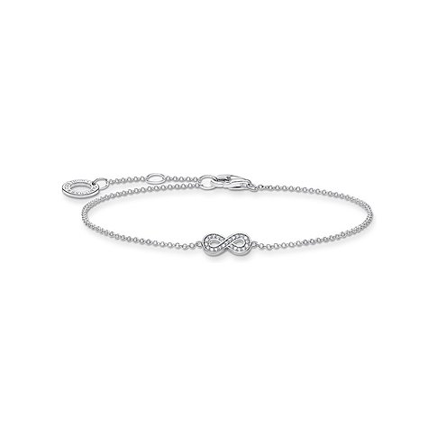 Thomas Sabo Armband aus 925er Silber mit Zirkonia und Infinity-Symbol.
