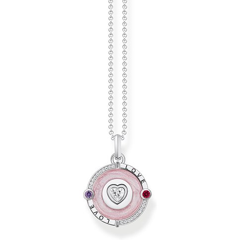 Thomas Sabo Anhänger aus 925er Silber mit roséfarbener Emaille und Zirkonia.