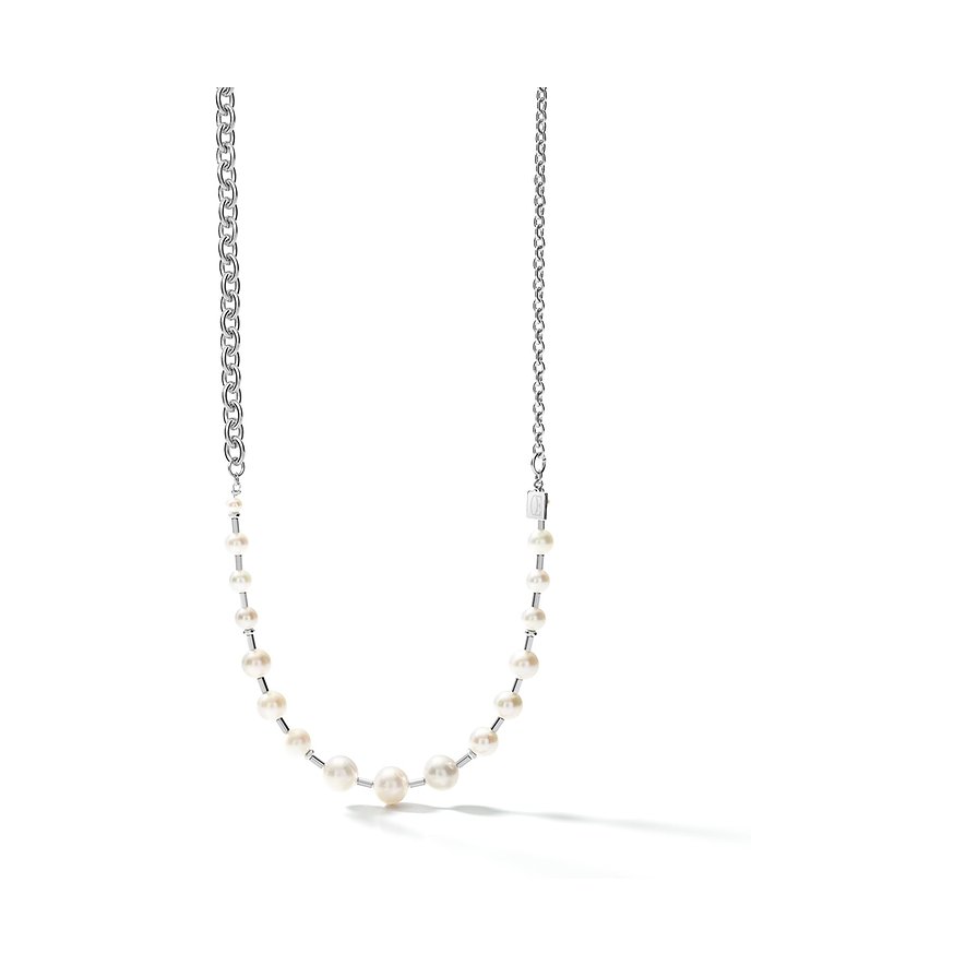 2. Chance - Coeur de Lion Kette 1100/10-1417, Süßwasserperle, Damen, Edelstahl, silber