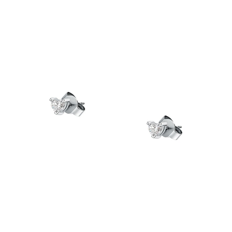 Live Diamond Ohrstecker, Damen, 375er Weißgold, recycelt, silber
