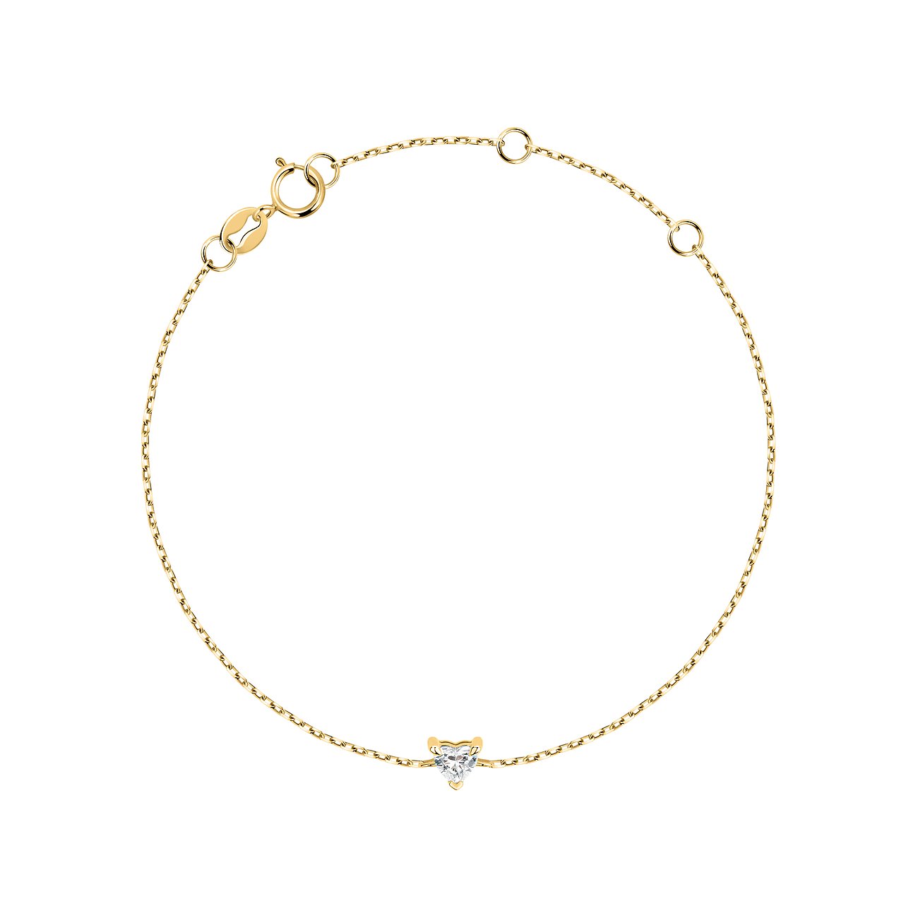 Live Diamond Armband aus 375 Gelbgold mit einem Diamanten im Herzschliff.
