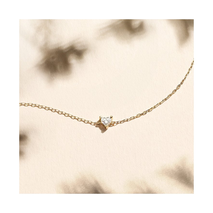 Live Diamond Armband aus 375 Gelbgold mit Diamant im Herzschliff.