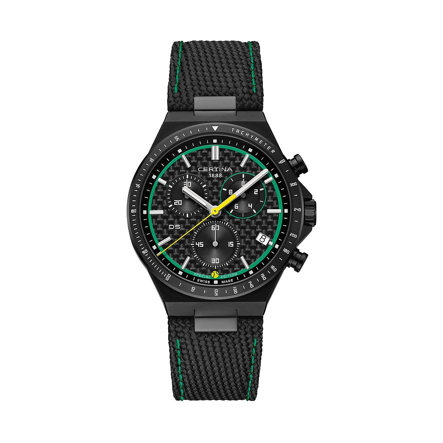 Certina Chronograph DS-7 Chrono Padel Edition C0434173820110, Herren, Edelstahl, Armband: Textil, Quarz, analog