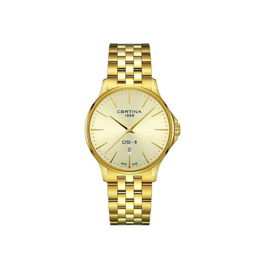 Certina Herrenuhr DS-8 Gent C0454103336100, Herren, Edelstahl, Armband: Edelstahl, PVD beschichtet, Quarz, analog