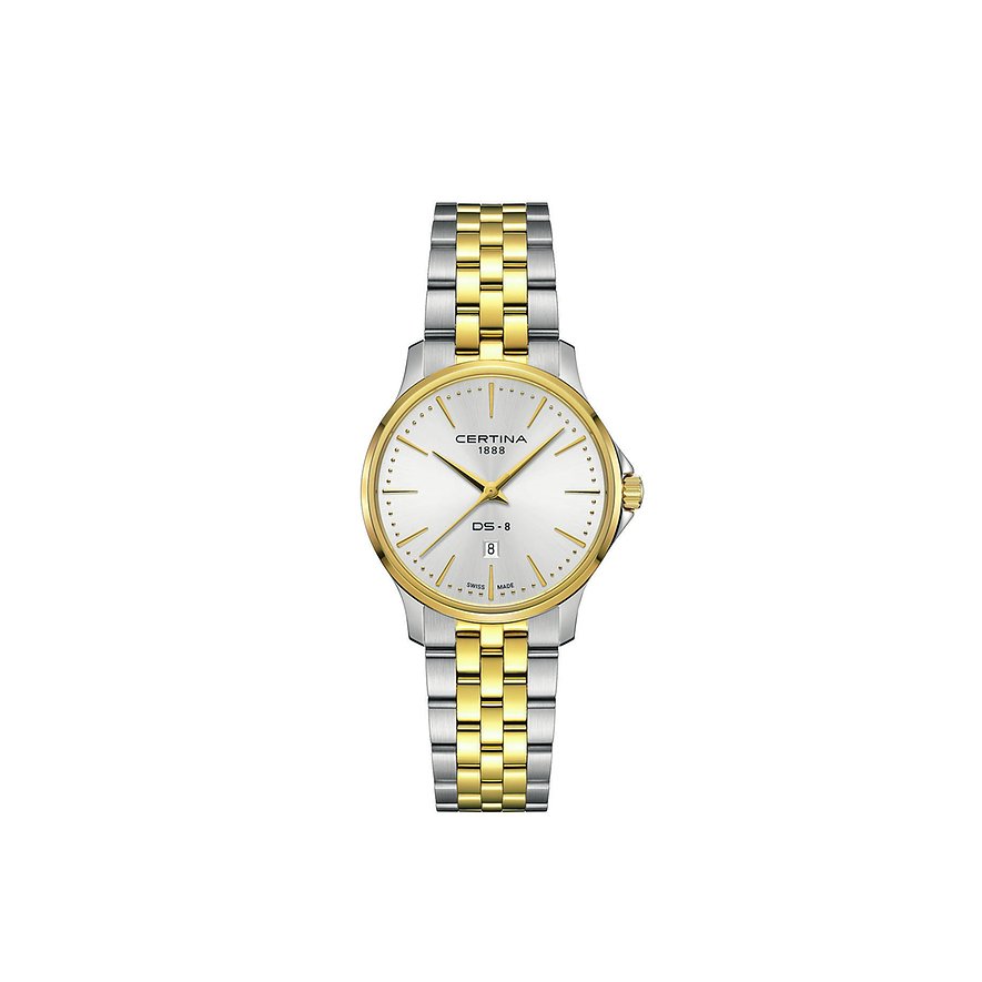 Certina Damenuhr DS-8 Lady C0450102203100, Damen, Edelstahl, Armband: Edelstahl, PVD beschichtet, Quarz, analog