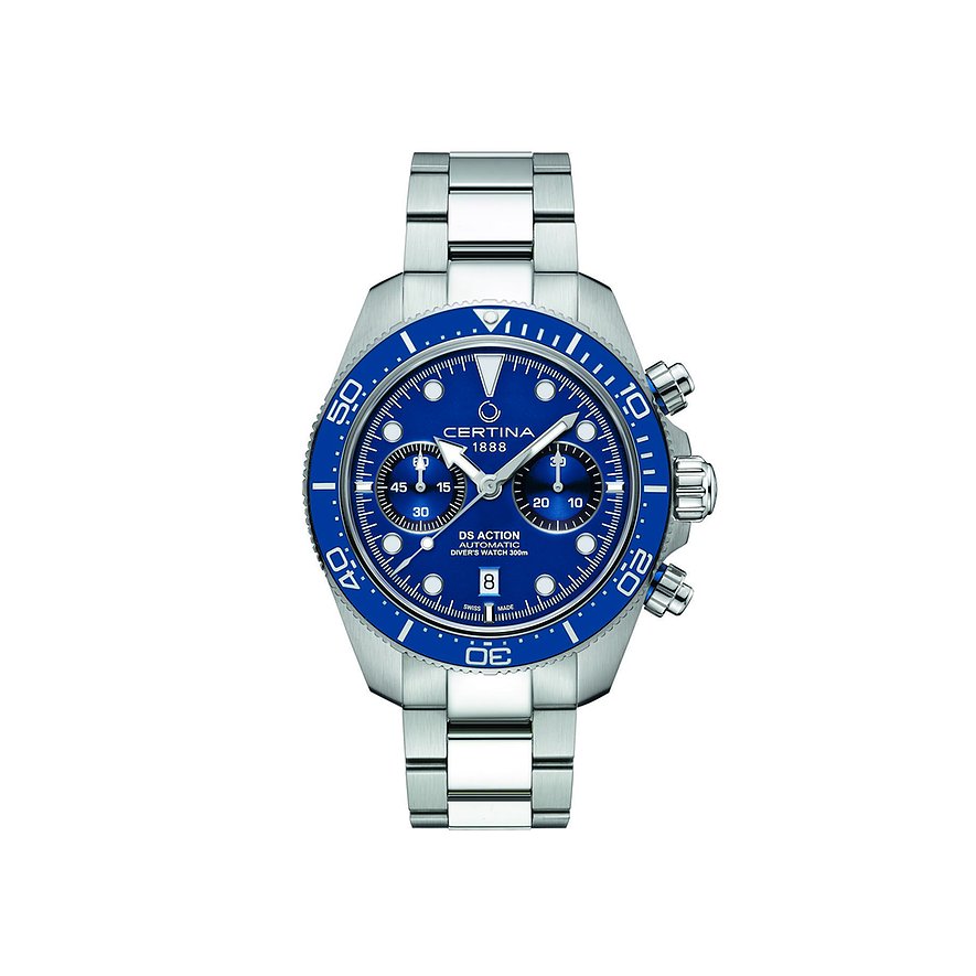 Certina Chronograph DS Action Diver Chronograph C0328271104100, Herren, Edelstahl, Armband: Edelstahl, Automatik, analog
