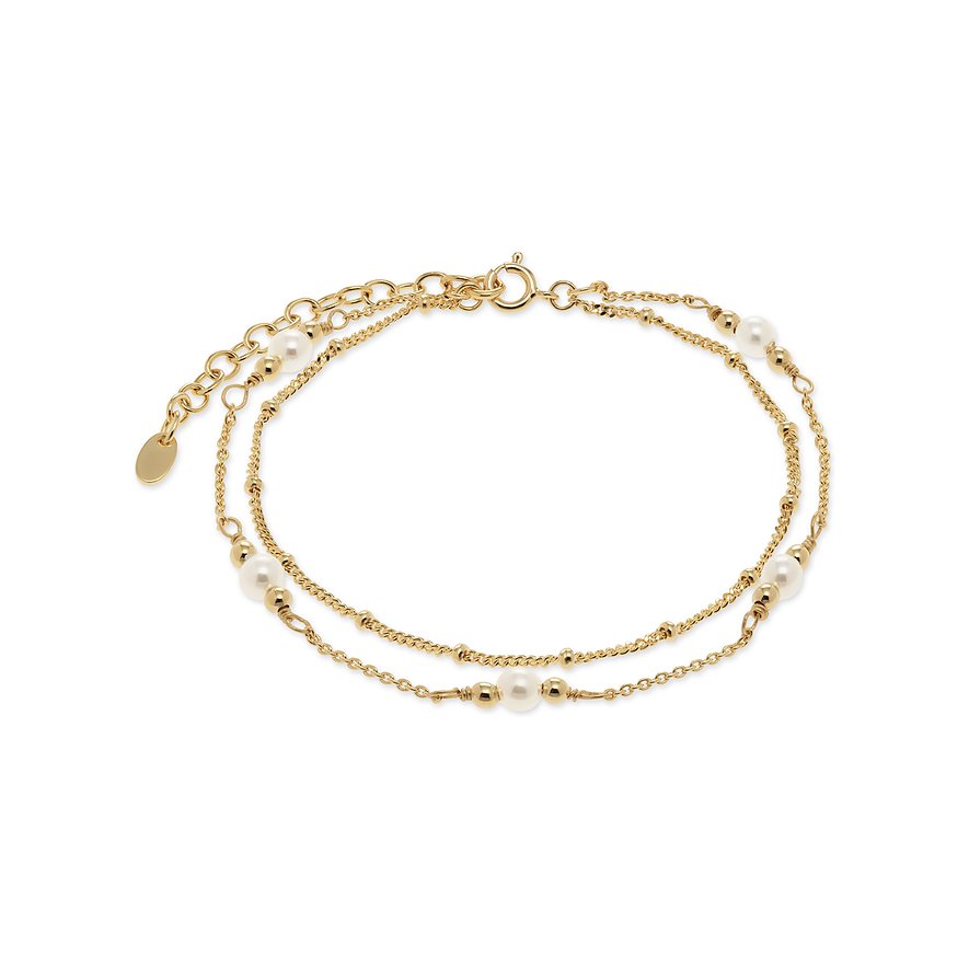 CHRIST Armband, Muschelkern, Damen, 925er Silber, recycelt, gelbgold