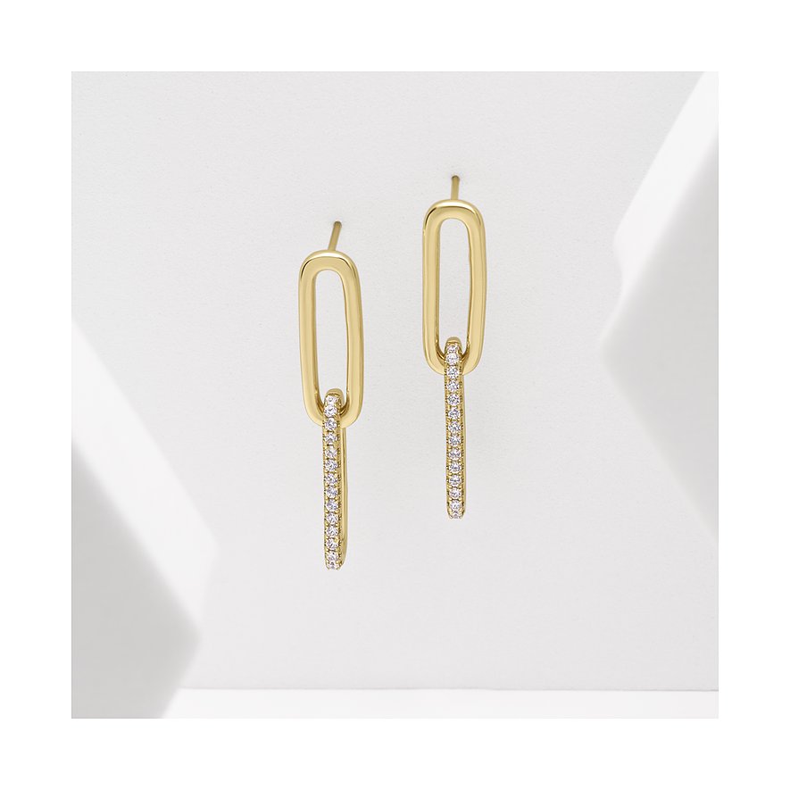 CHRIST Ohrhänger aus 925 recyceltem Silber mit Zirkonia.