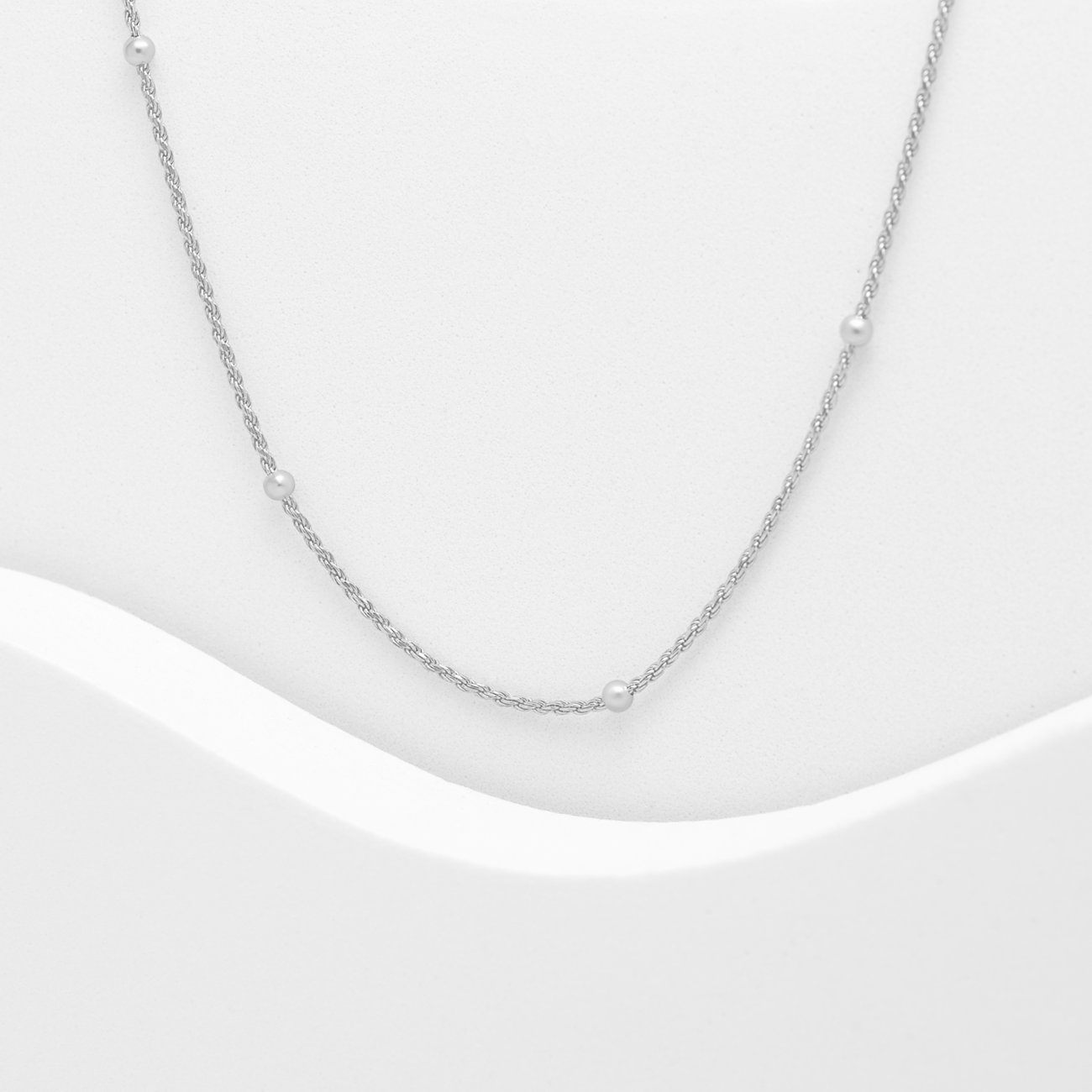 Collana CHRIST in argento riciclato 925 con perle.