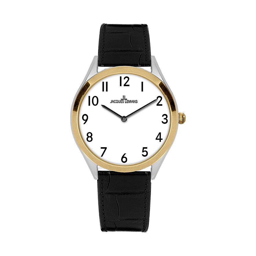 Jacques Lemans Damenuhr Vienna 1-2186B, Damen, Edelstahl, Armband: Leder, Quarz, analog