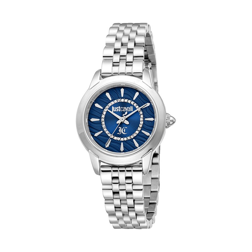 Just Cavalli Damenuhr Animalier JC1L333M0015, Kristall, synthetisch, Damen, Metall, Armband: Edelstahl, Quarz, analog