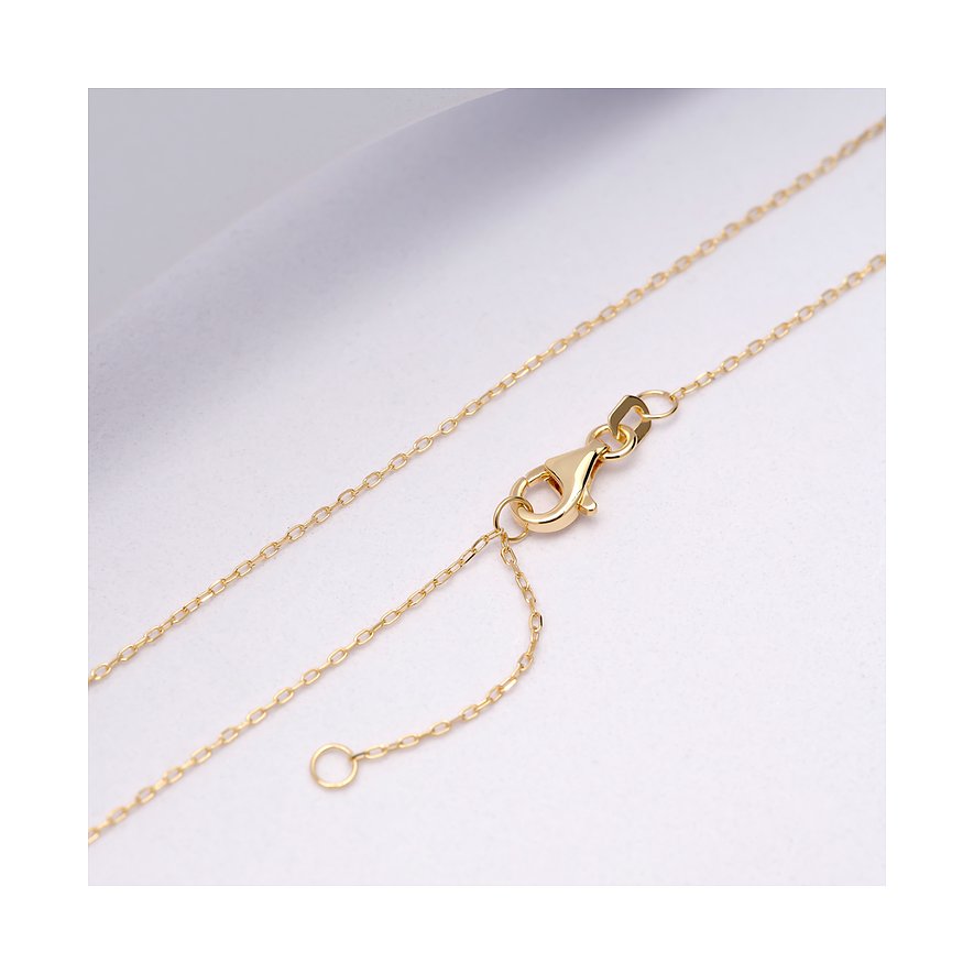 CHRIST Kette aus 585 Gelbgold mit Smaragd und Karabinerverschluss.