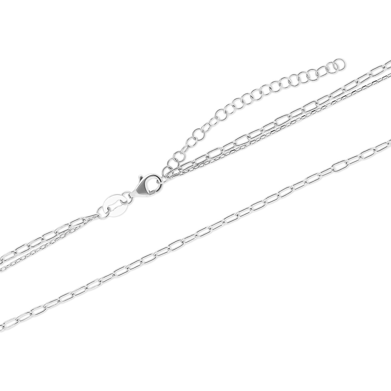 FAVS Halsschmuck aus 925er Silber mit Zirkonia, als Ankerketten.