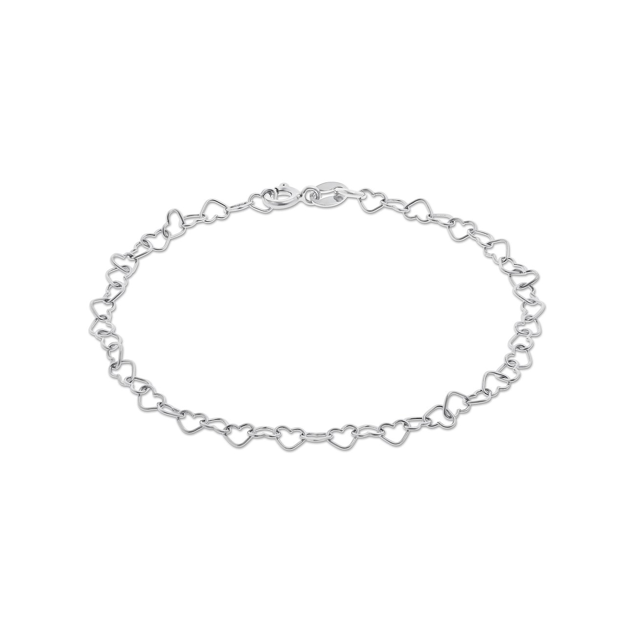 FAVS Armband aus 925 recyceltem Silber mit Herz-Gliedern.