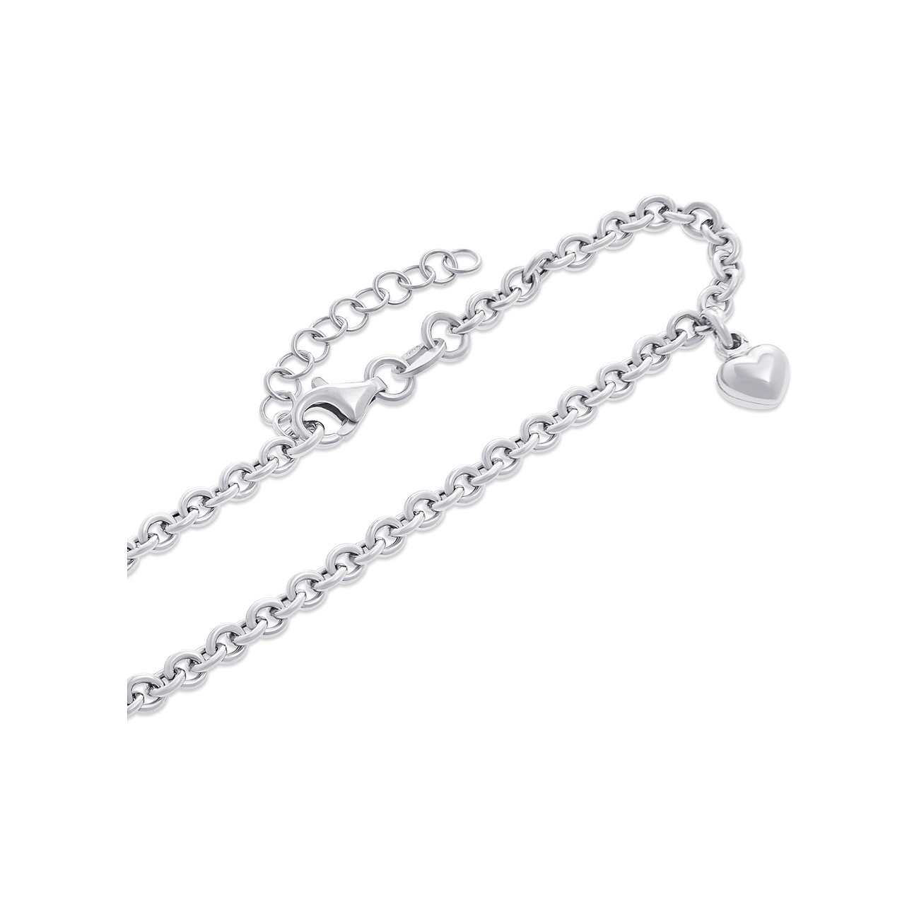 FAVS Armband aus recyceltem 925er Silber mit Herz-Anhänger.