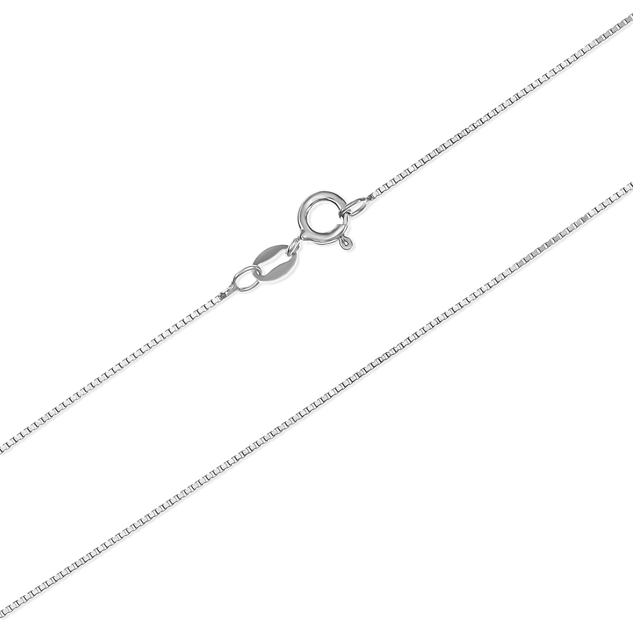 Collana FAVS in argento riciclato 925 con motivo a scatola e chiusura a moschettone.