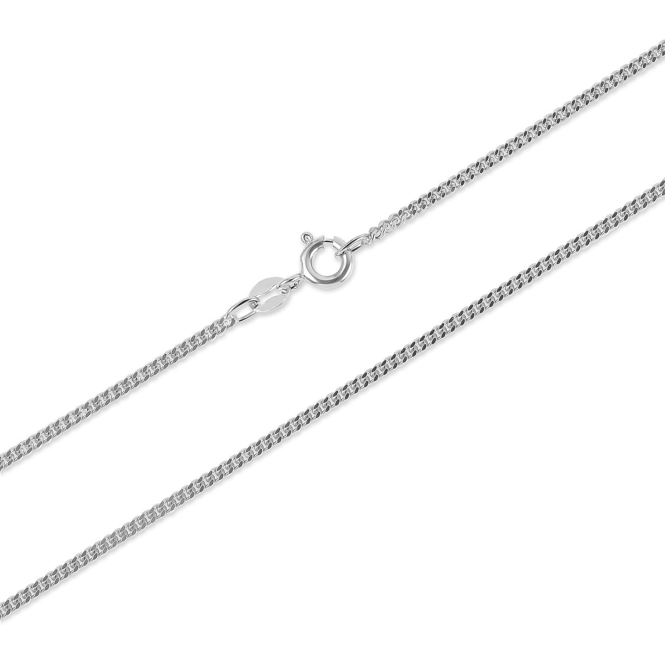 Collana FAVS in argento riciclato 925, catena a maglie piatte con chiusura a moschettone.