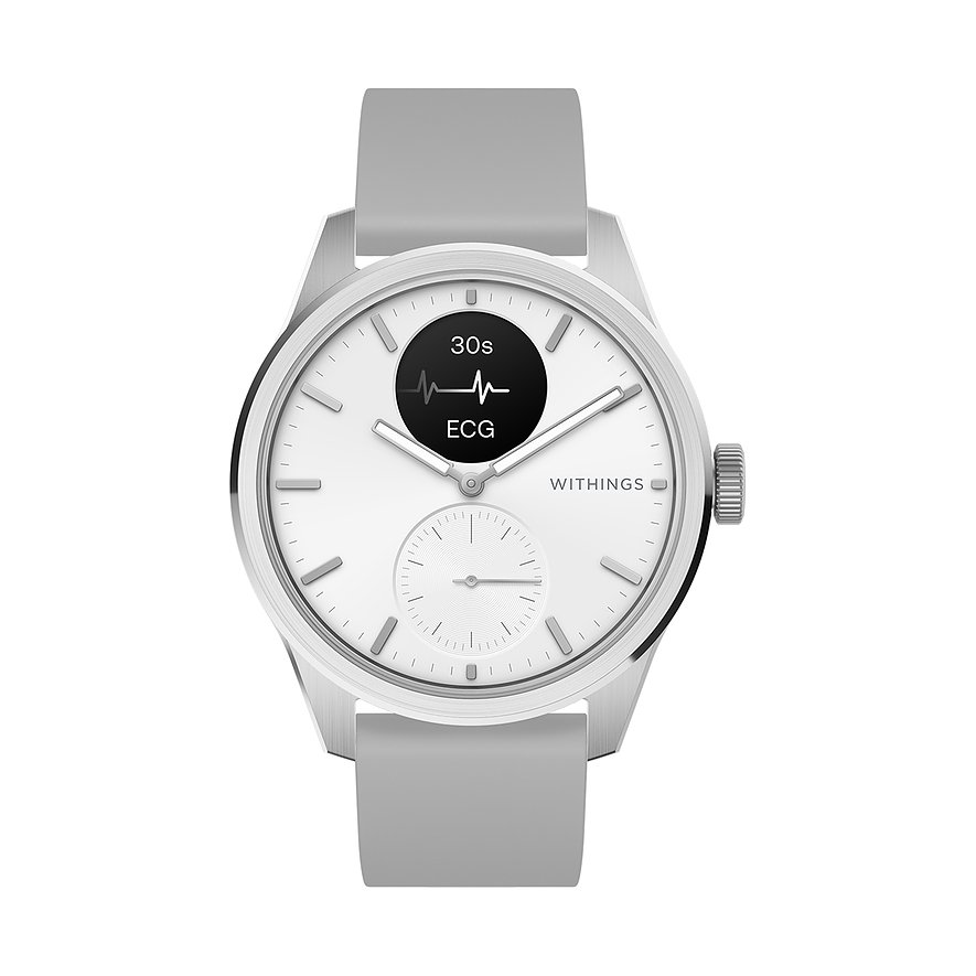 Withings Unisexuhr Scanwatch 2 HWA10-model 5-All-Int, Unisex, Edelstahl, Armband: Kautschuk, Akku