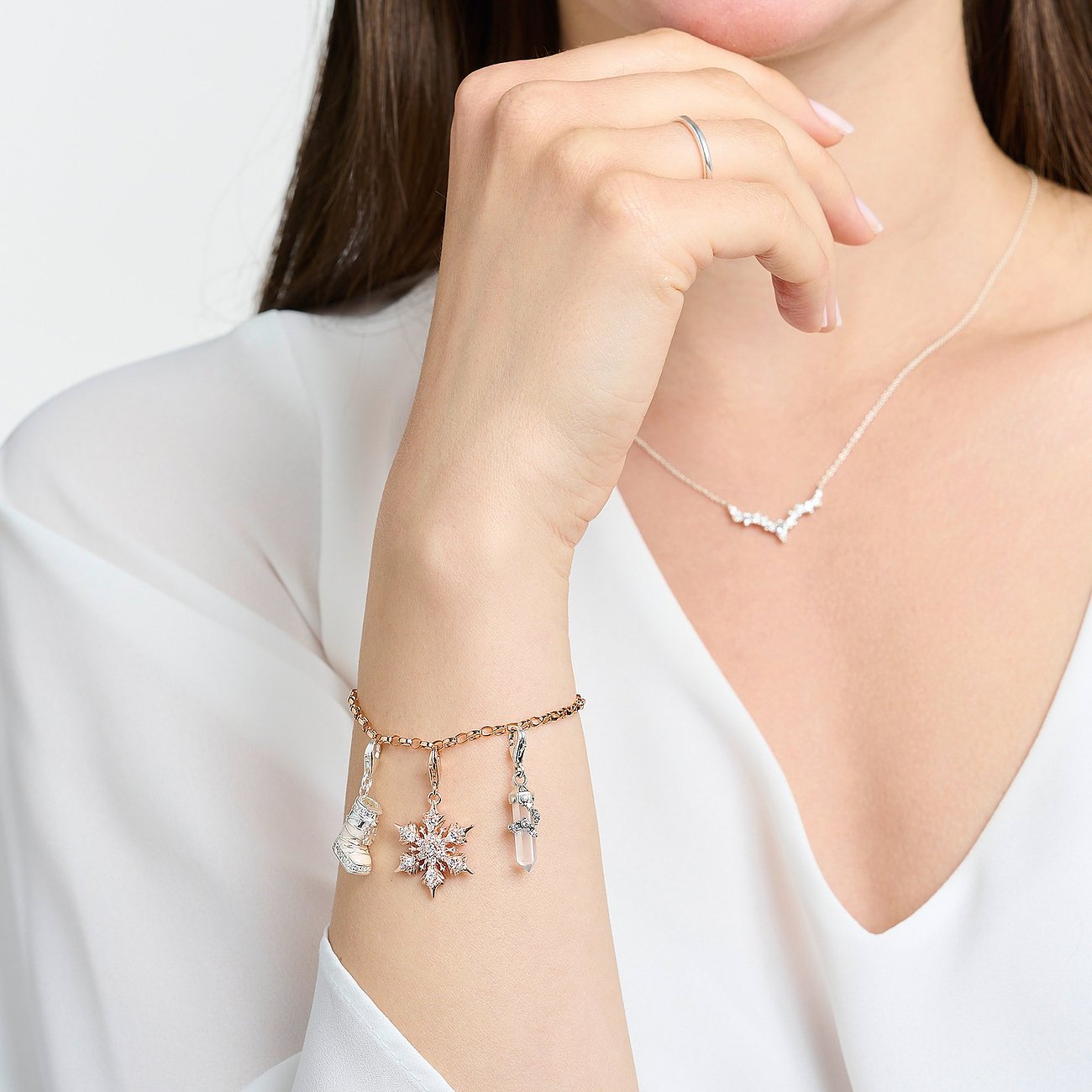 Thomas Sabo Anhängeschmuck aus 925er Silber mit Zirkonia.
