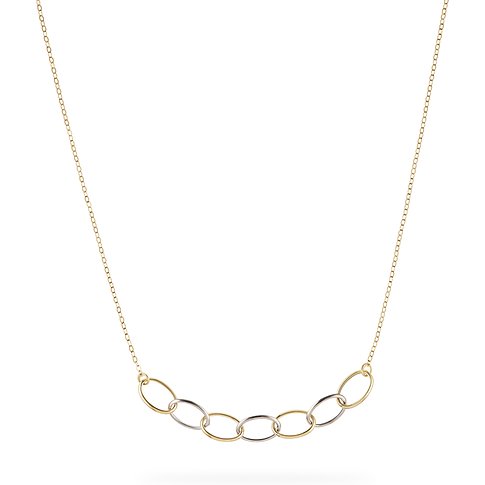 CHRIST Halsschmuck aus 585er Gelb- und Weißgold mit elegant verbundenen, ovalen Gliedern in Bicolor-Optik.