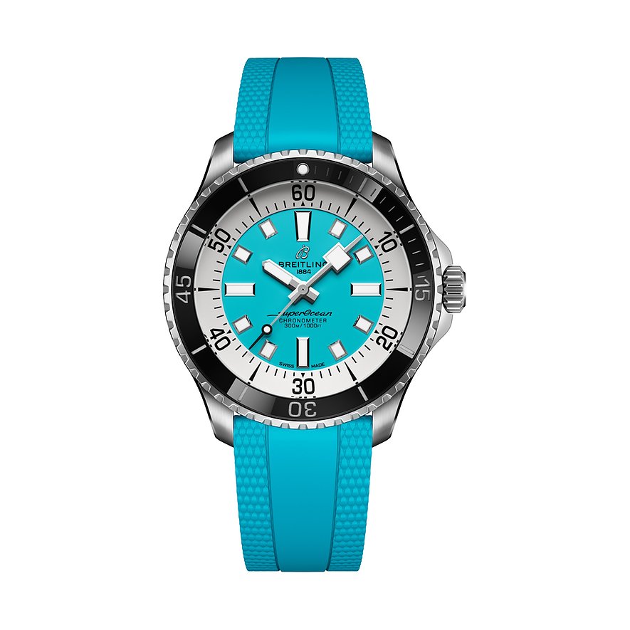 Breitling Herrenuhr Superocean Automatic 44 A17376211L2S2, Herren, Edelstahl, Armband: Kautschuk, Automatik, analog