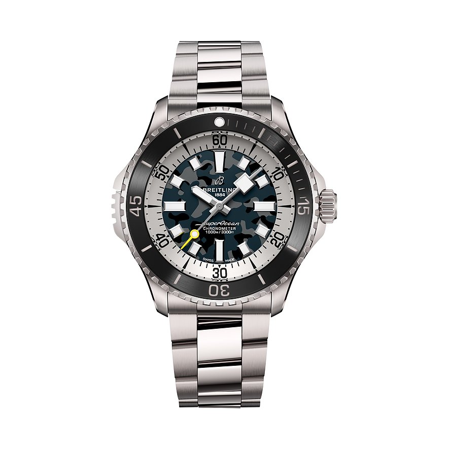 Breitling Herrenuhr Automatic 46 Super Diver E10379351B1E1, Herren, Titan, Armband: Edelstahl, Automatik, analog