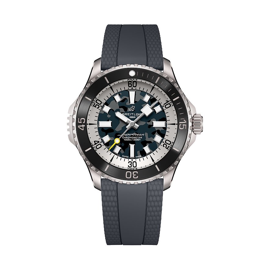Breitling Herrenuhr Automatic 46 Super Diver E10379351B1S1, Herren, Titan, Armband: Kautschuk, Automatik, analog