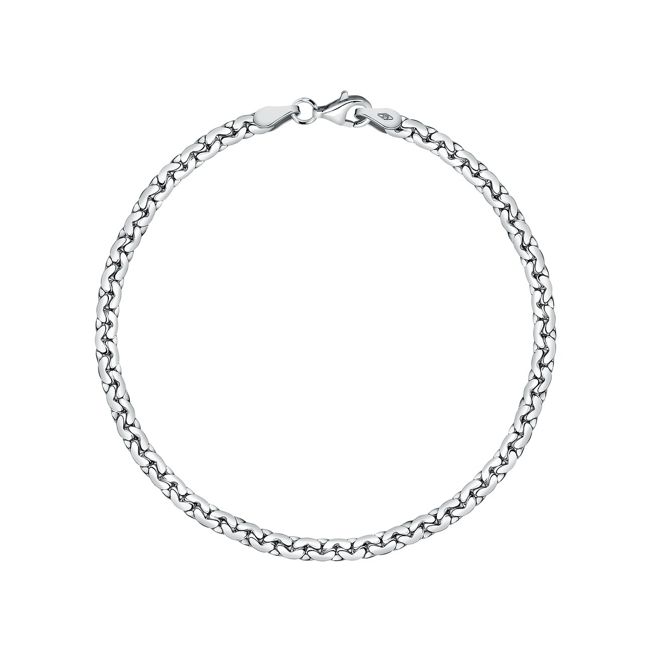 CHRIST Armband aus 375 Weißgold, Panzerkette.