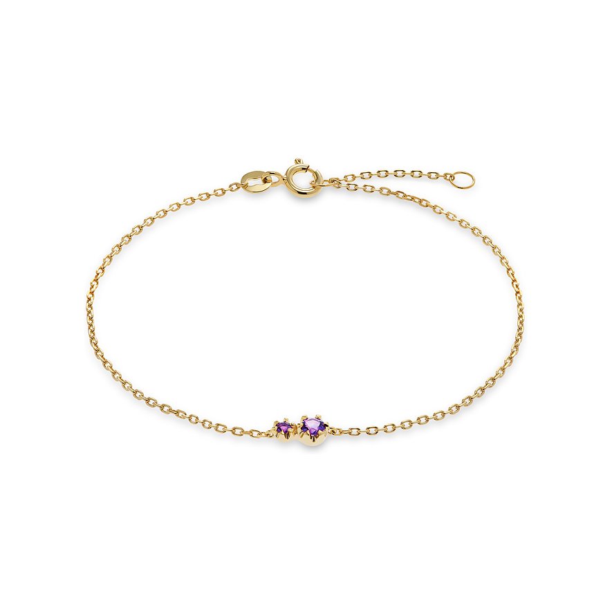 CHRIST Armband, Amethyst, behandelt, Damen, 375er Gelbgold, gelbgold