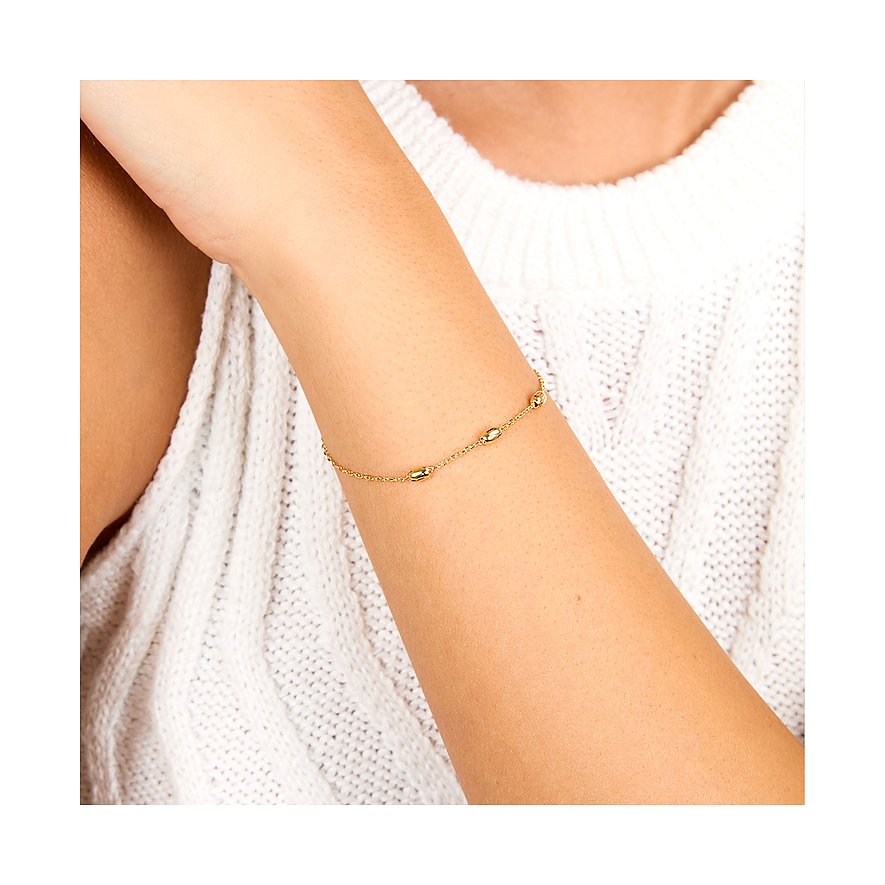 Bracelet CHRIST en or jaune 585 avec des éléments ovales.