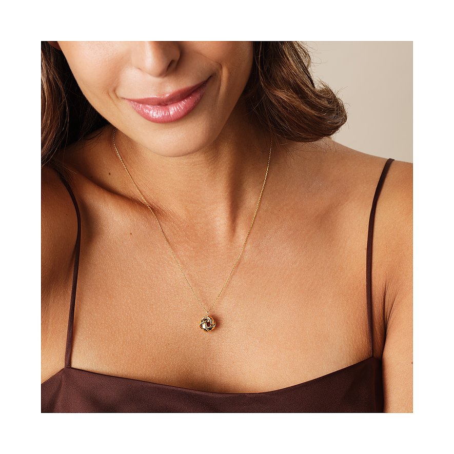 CHRIST Kette aus 585 Gelbgold mit knotenförmigem Anhänger.