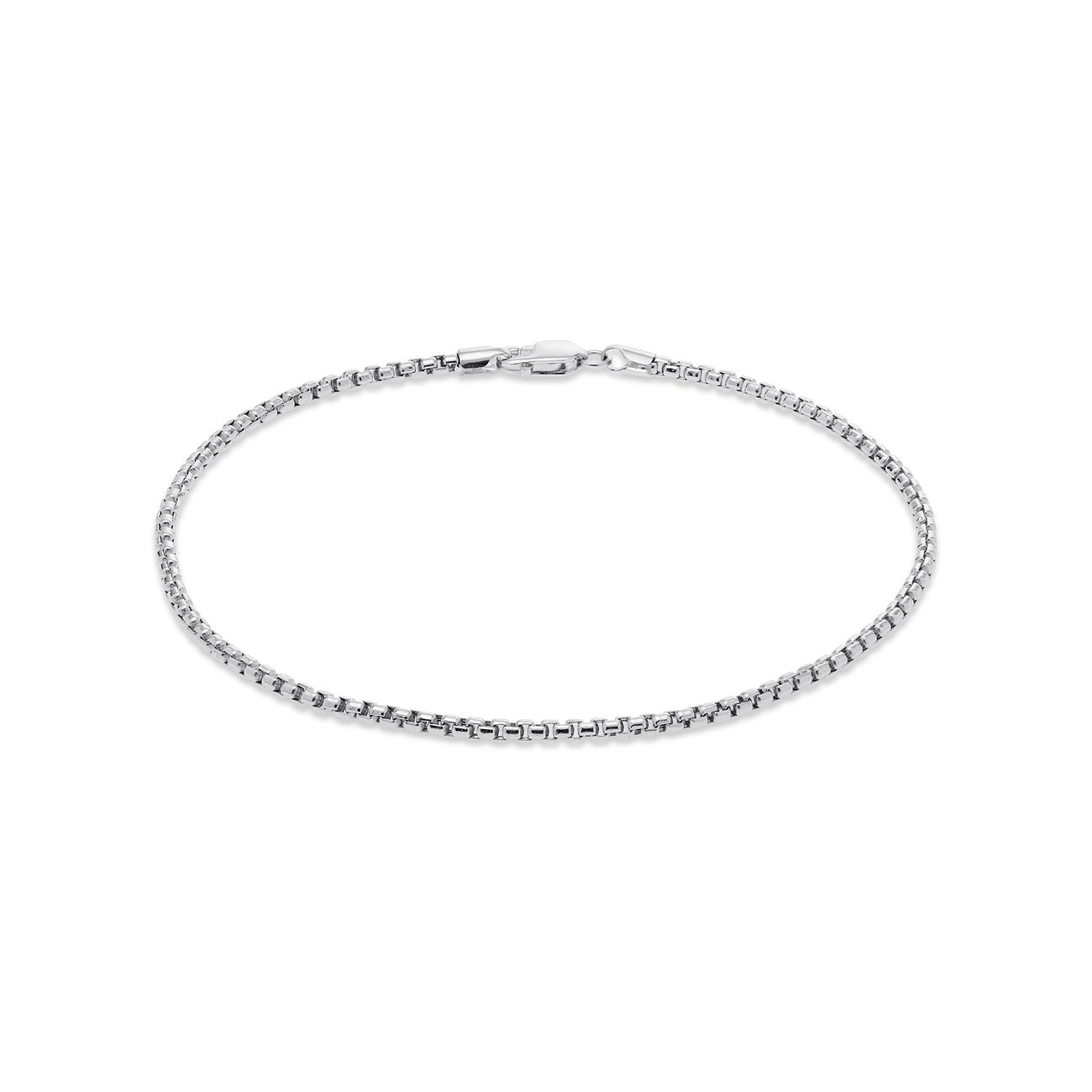 CHRIST 585 witgouden armversiering, een fijne, glanzende Venetiaanse ketting met karabijnsluiting.