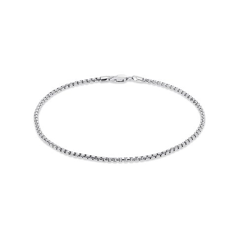 CHRIST 585 witgouden armversiering, een fijne, glanzende Venetiaanse ketting met karabijnsluiting.
