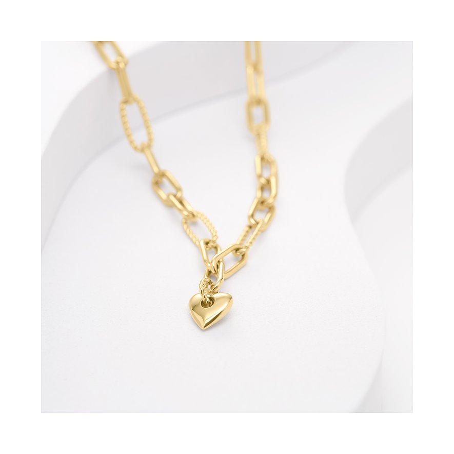 GMK Collection Halskette aus Edelstahl mit herzförmigem Anhänger und Gliederkette.