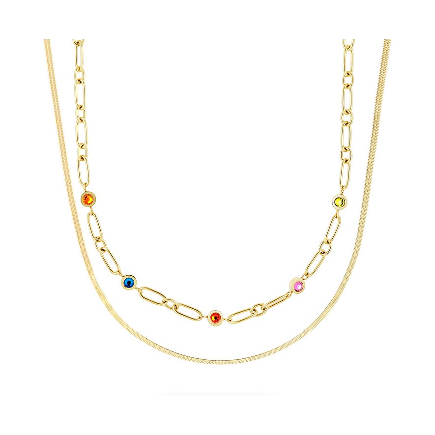 GMK Collection Kette , Kristall, Damen, Edelstahl, gelbgold